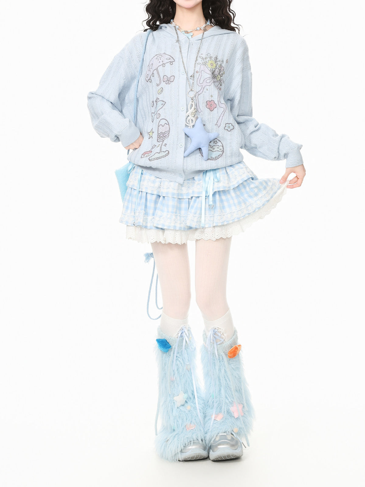 Whimsy Picnic Knit Hoodies-Outerwear-ntbhshop