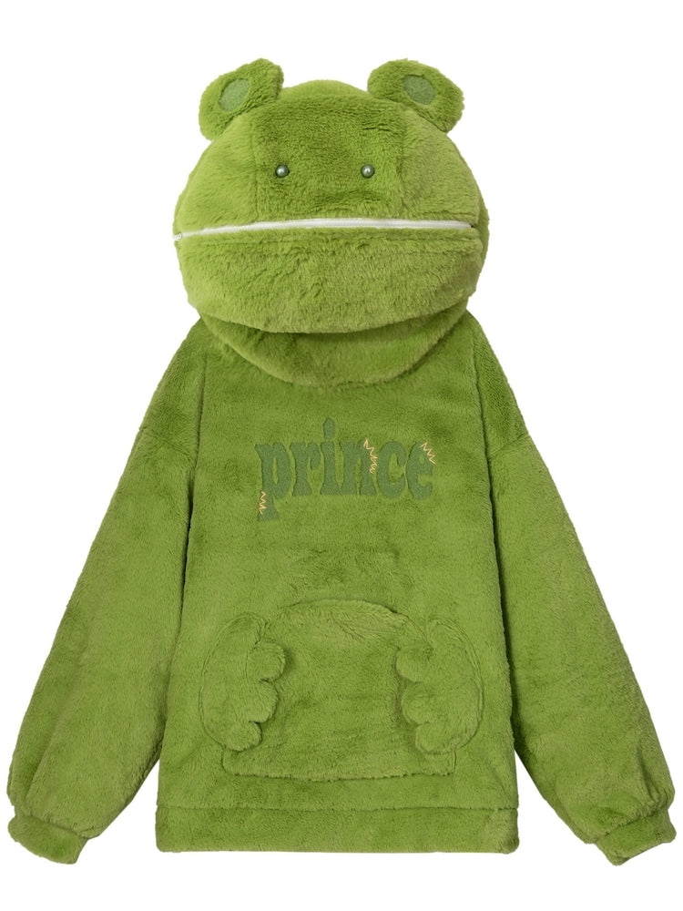 Green Frog Cute Society Fleece Sweater-ntbhshop