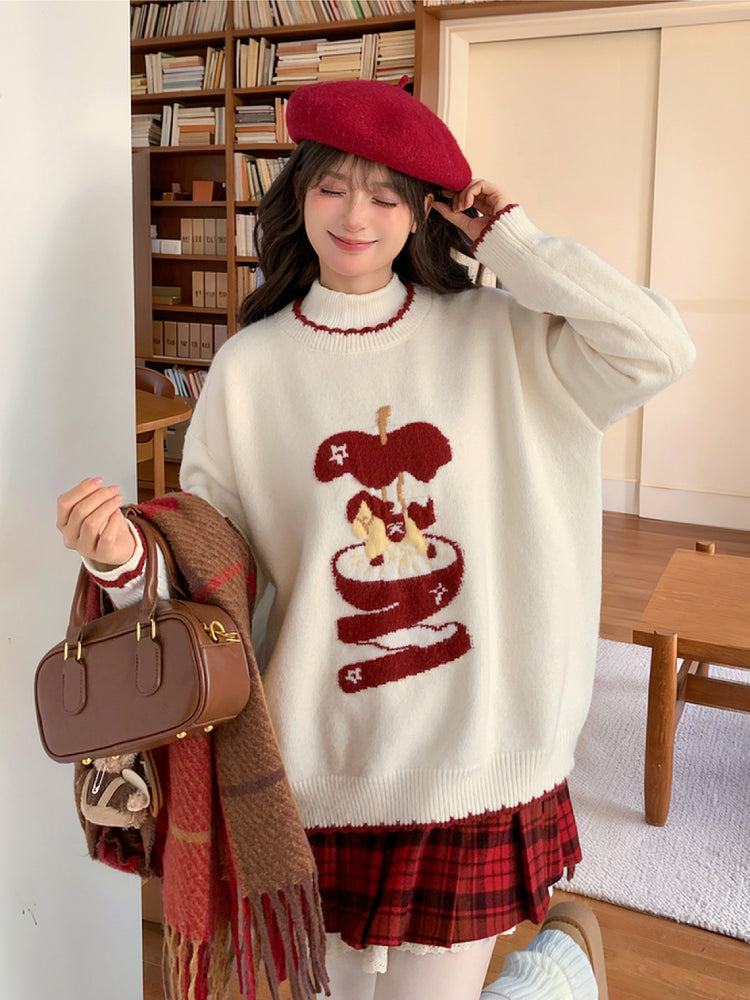 Apple Christmas Story Knit Sweater-ntbhshop