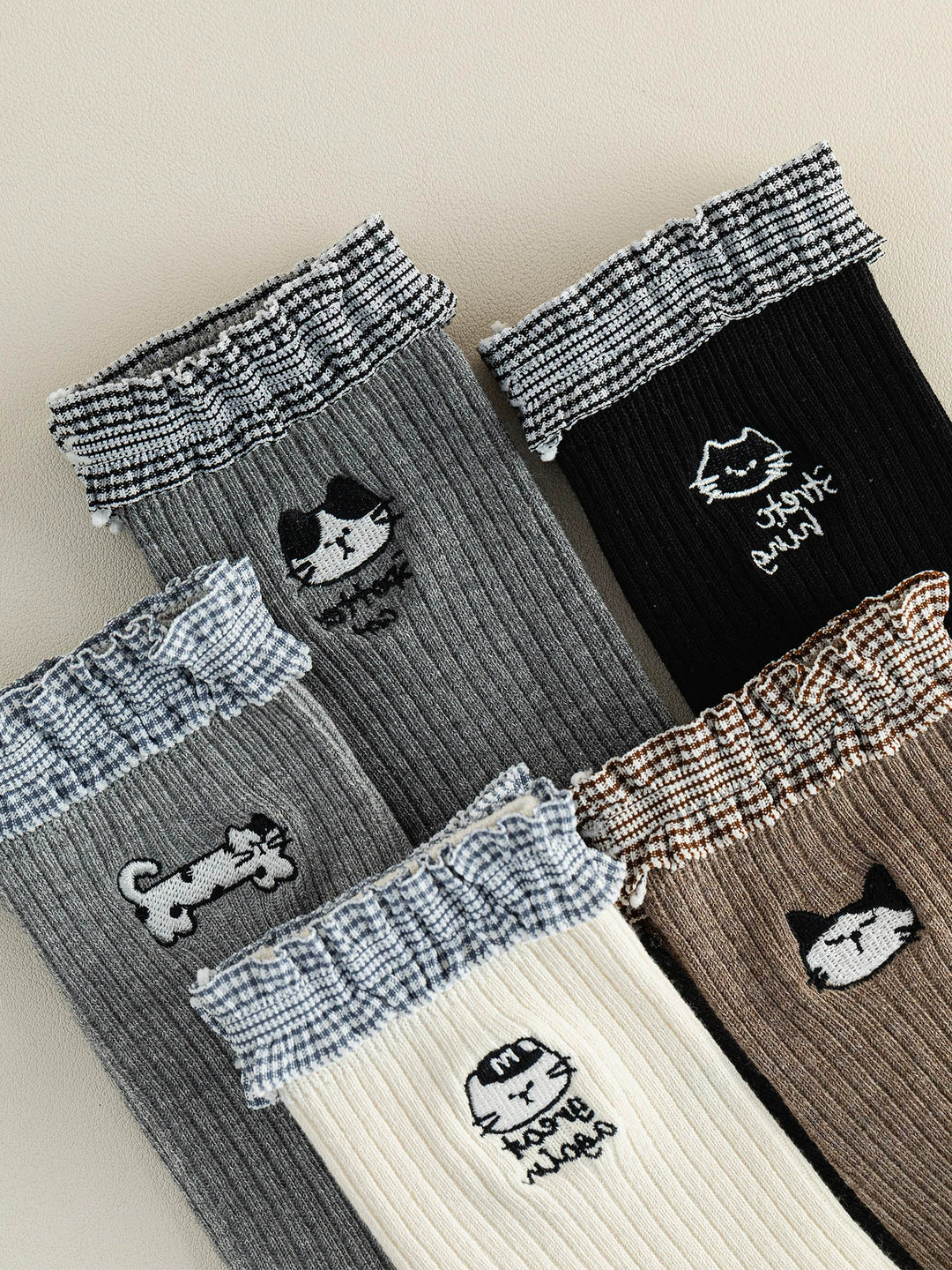 Kawaii Cat Ruffle Crew Socks-ntbhshop
