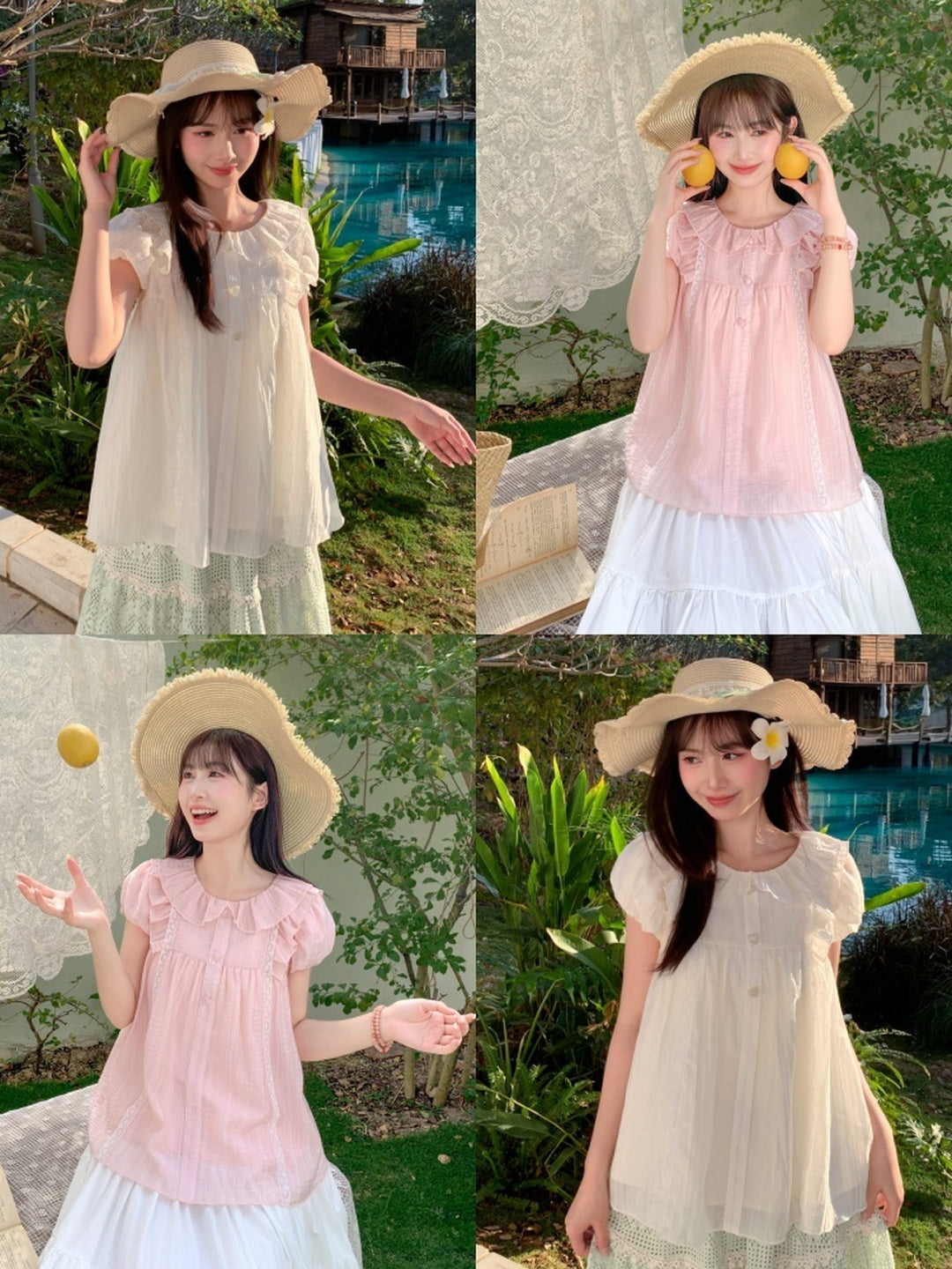 Soft Doll Collar Blouses-Tops-ntbhshop