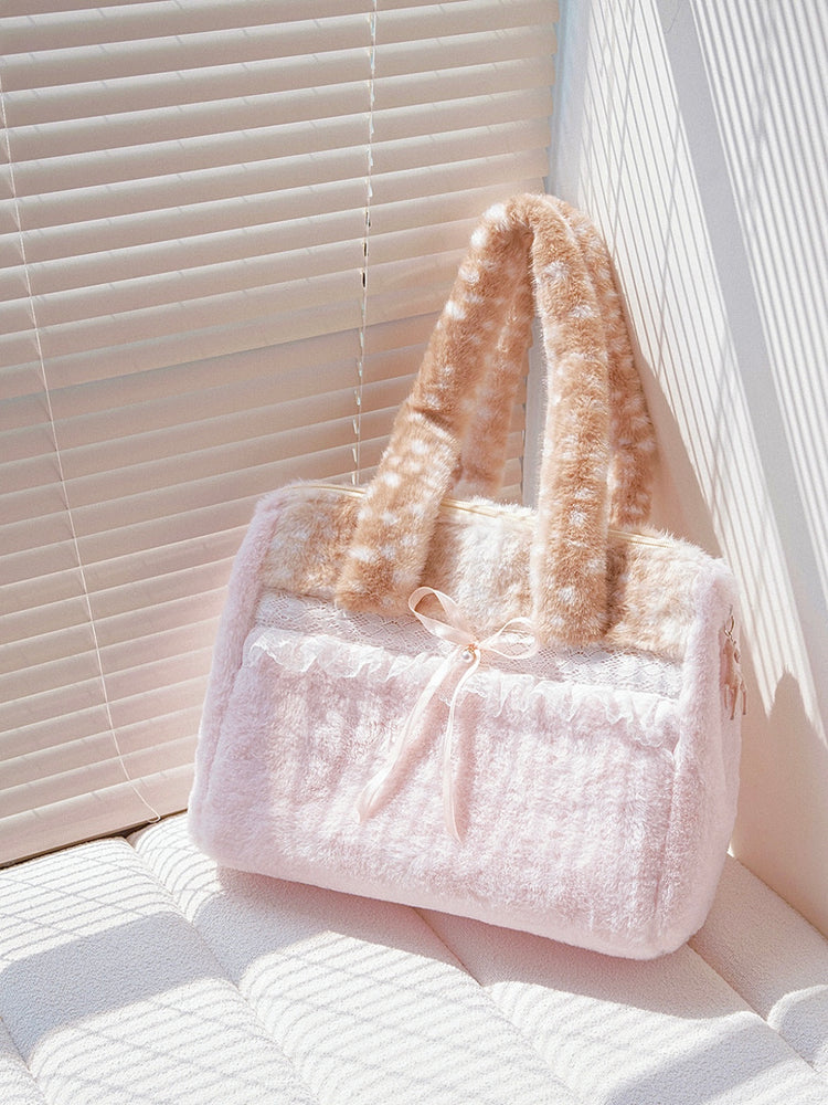 Blushing Fawn Plush Shoulder Bag-ntbhshop