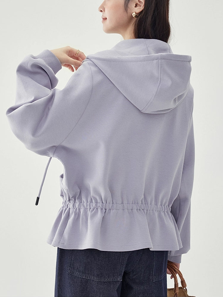 Lavender Cloud Elastic Hooded Jacket-ntbhshop