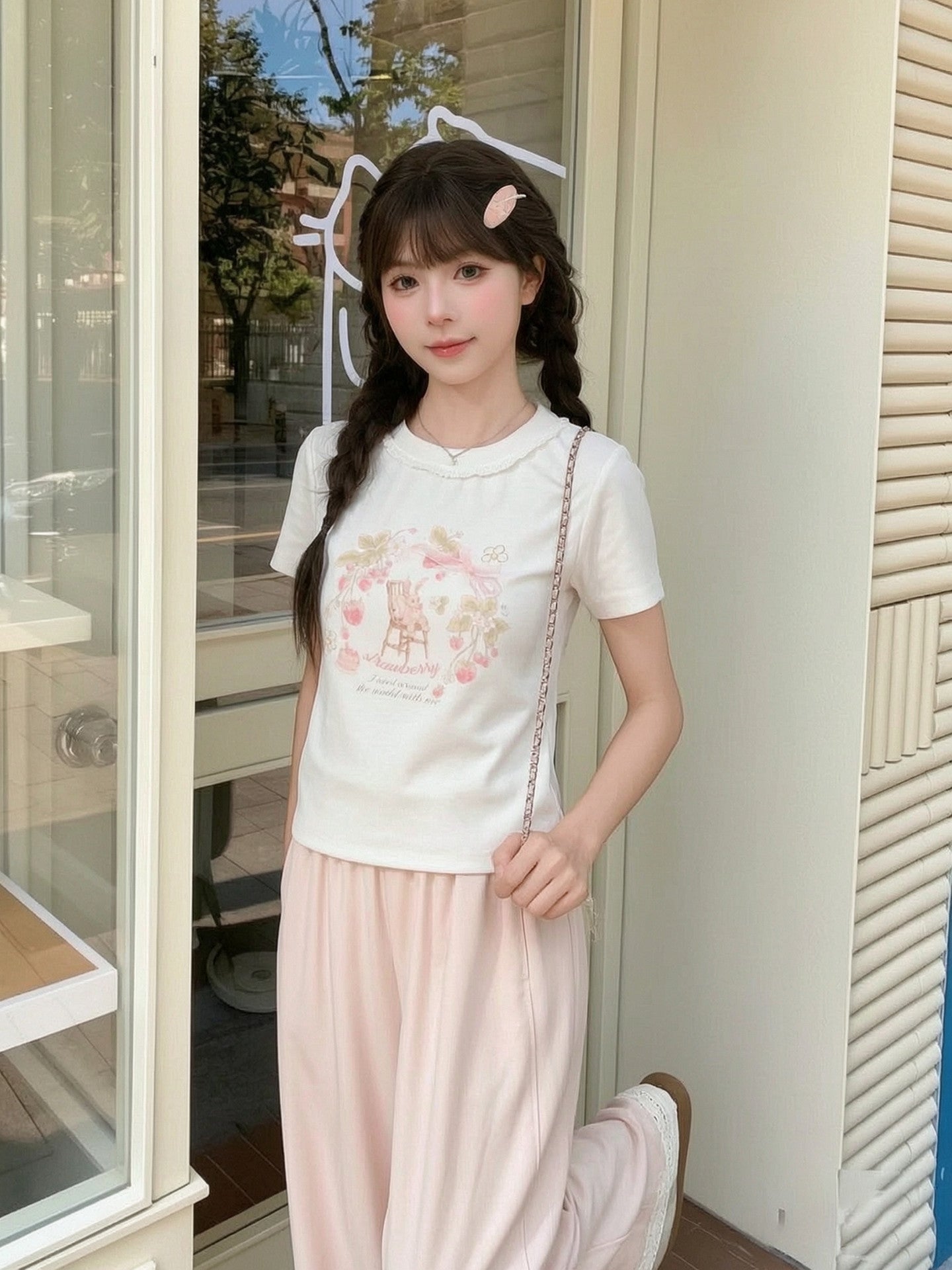 Strawberry Bunny Story Tee-Tops-ntbhshop