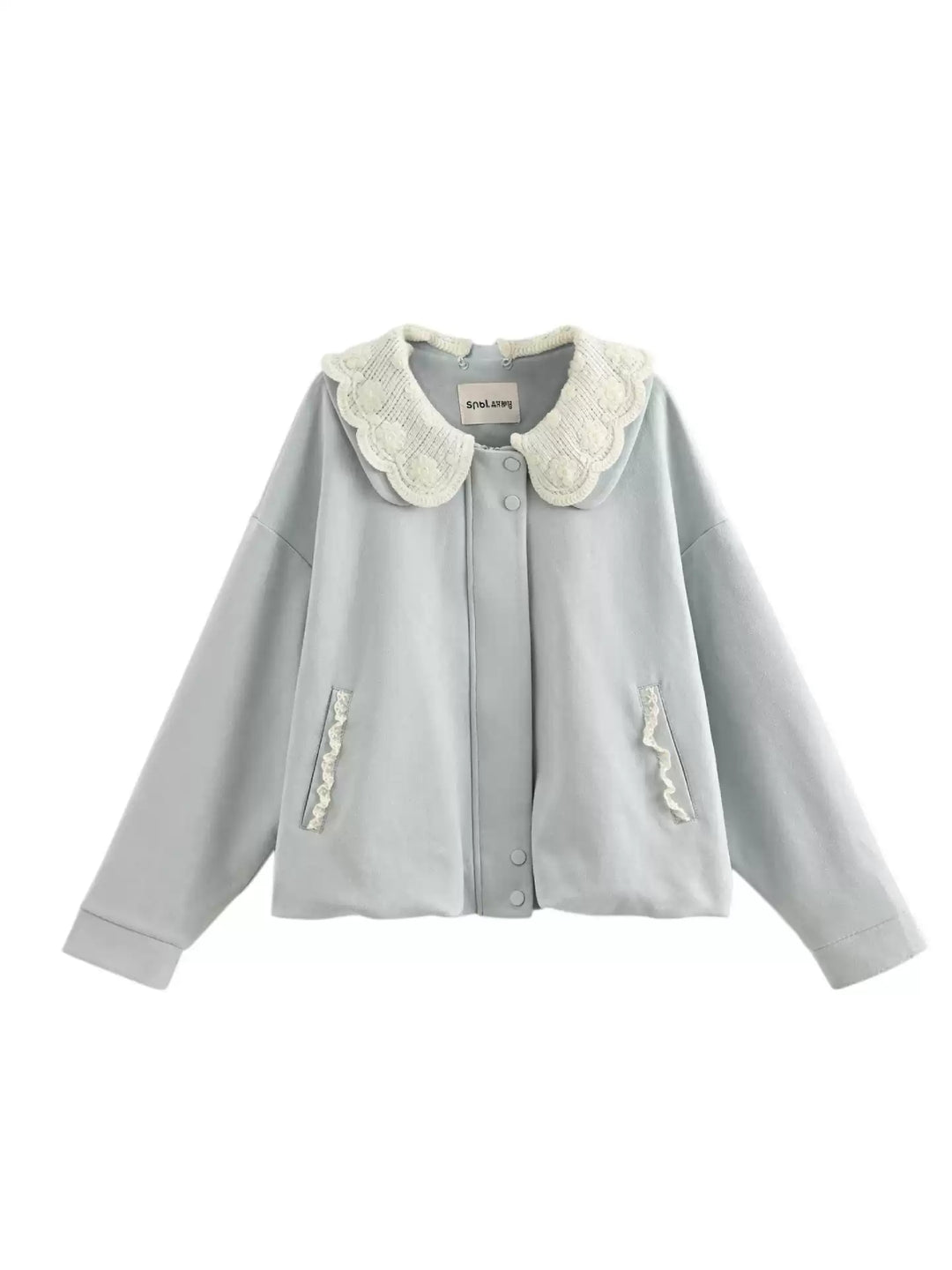 Powder Milk Lace Collar Jacket