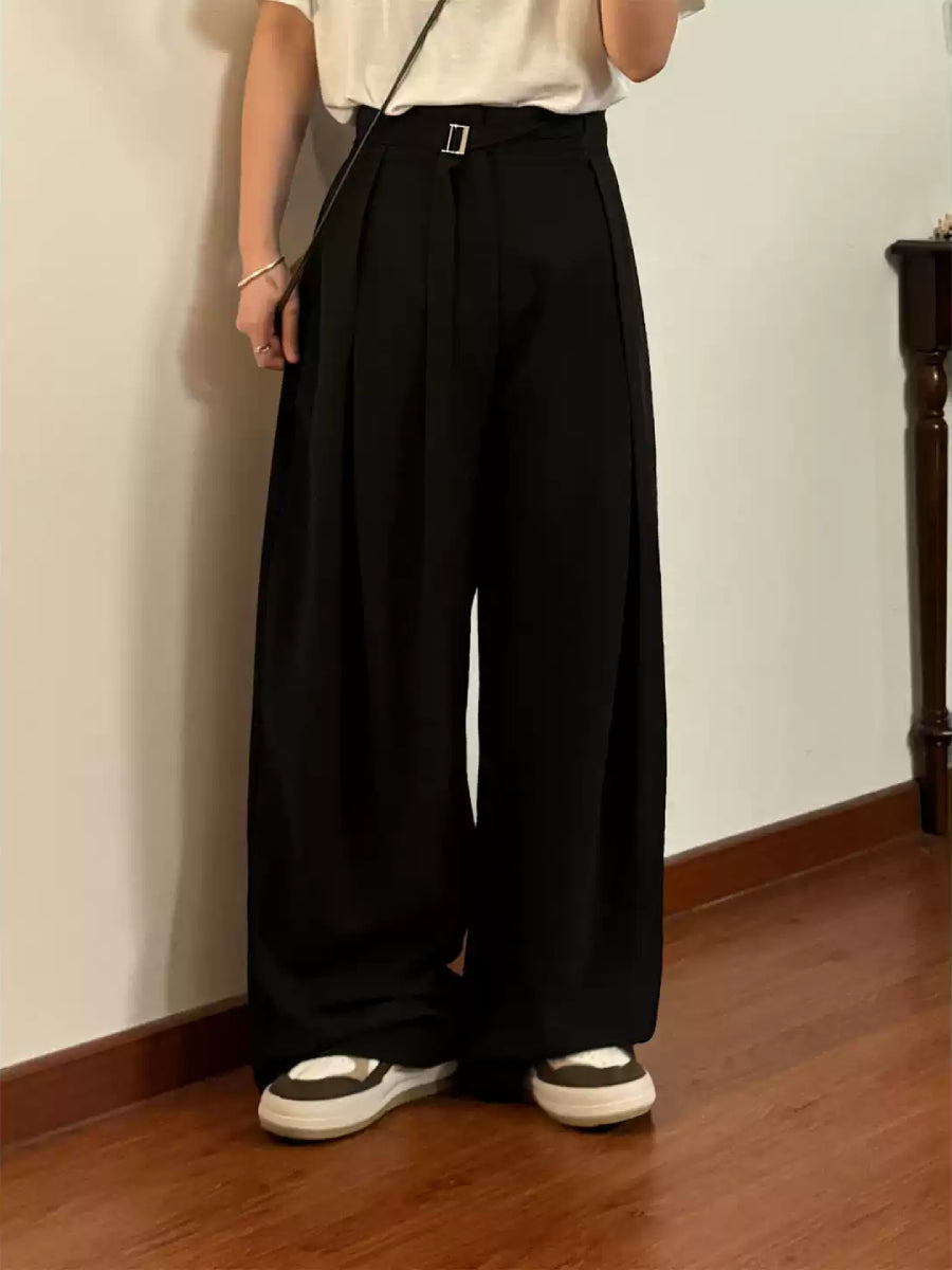 Library Hour Pleated Trousers-Bottoms-ntbhshop