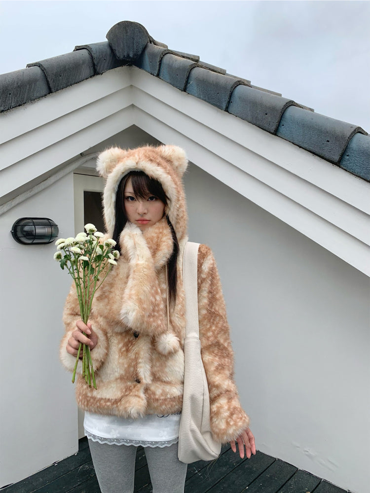 Snow Fawn Cozy Fur Scarves-ntbhshop