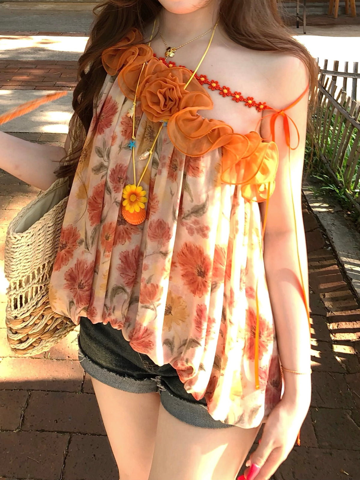 Flower Bomb Asymmetric Camis-Tops-ntbhshop