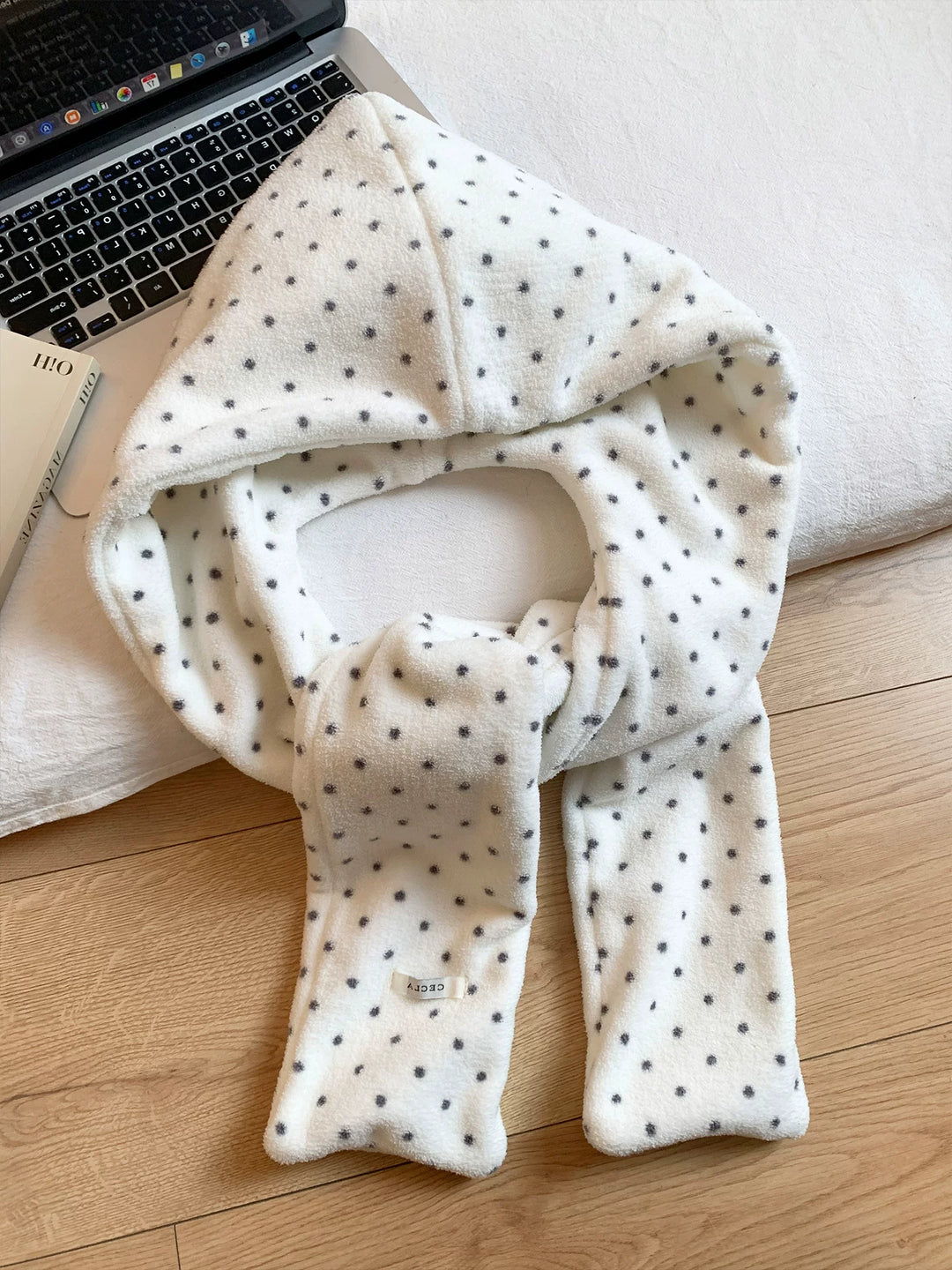 Snow Walk Polka Hood Scarf-ntbhshop
