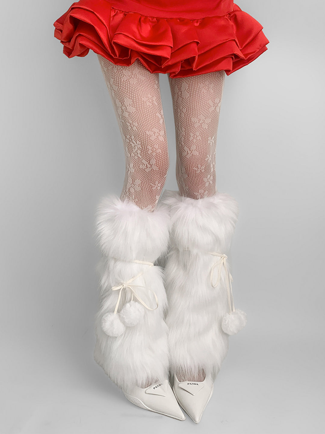 Snow Angel Pom Pom Leg Warmers-ntbhshop