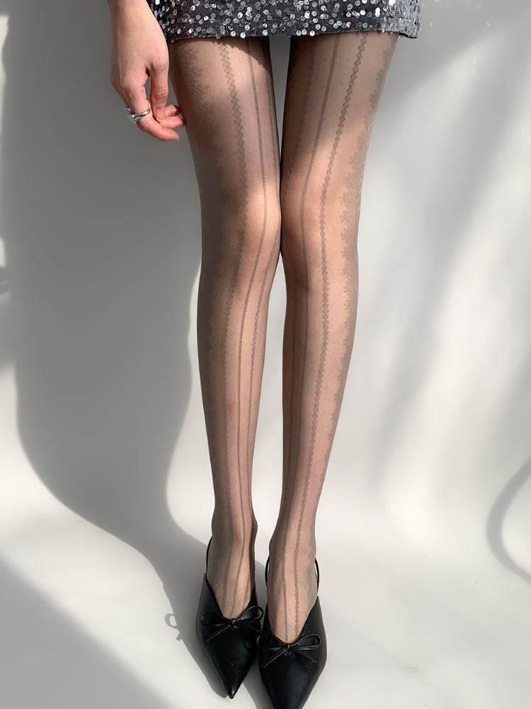 Snowlace Sheer Diamond Tights-ntbhshop
