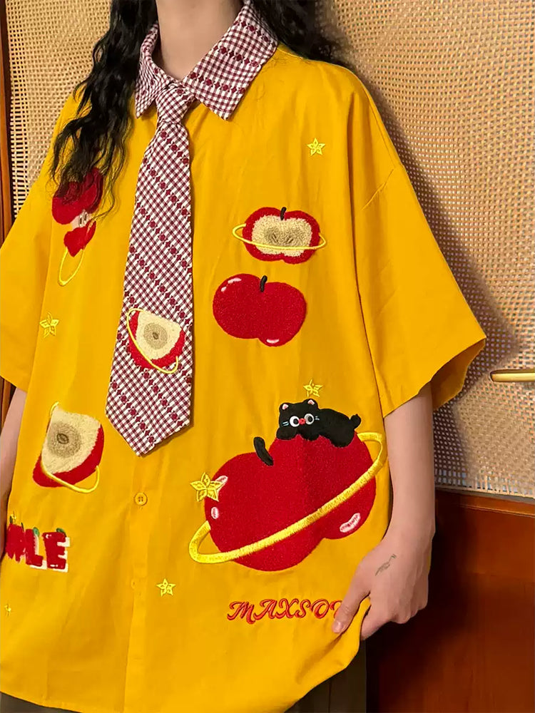 Star Apple Gingham Tie Shirts-Tops-ntbhshop