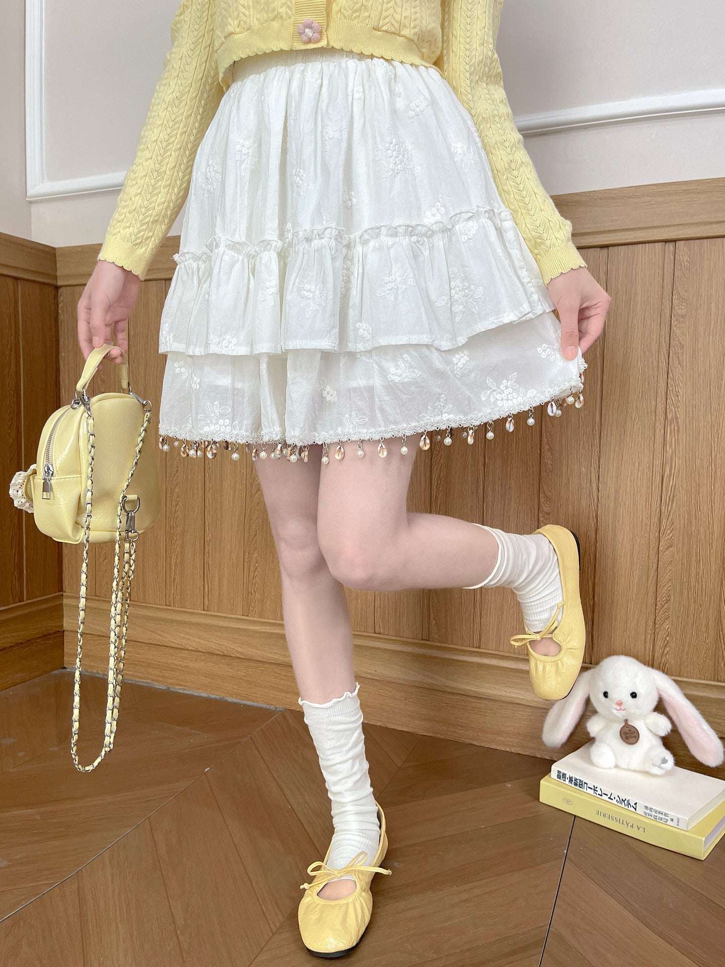 Pearl Blossom Charm Skirt-Bottoms-ntbhshop
