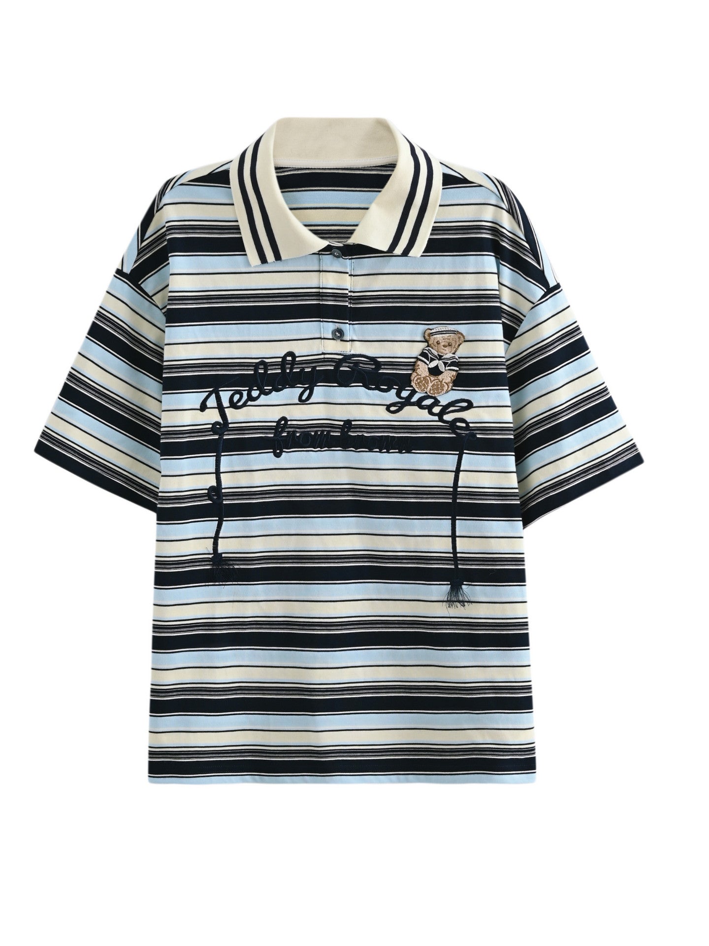 Teddy Royale Stripe Polo-Tops-ntbhshop