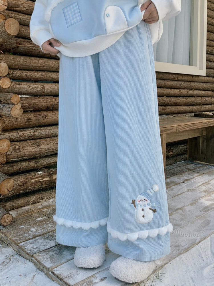 Snowman Dream Cotton Lounge Pants-Bottoms-ntbhshop