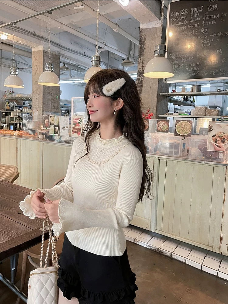 Milk Frost Ribbed Base Top