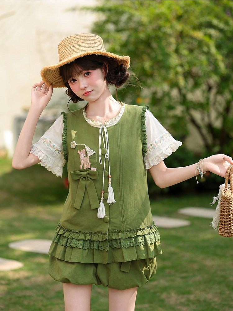 Dear Bambi Ruffle Top & Bubble Shorts-Sets-ntbhshop