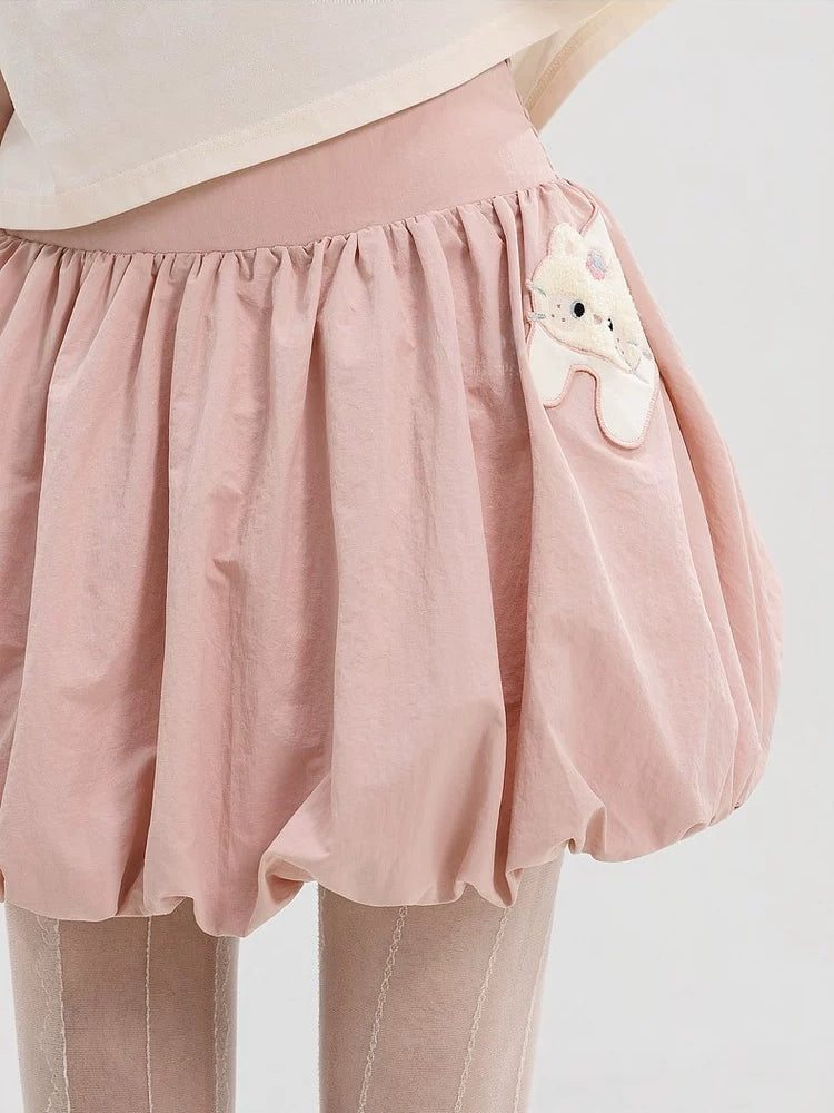 Cookie Cat Polo Top & Bubble Skirt-Sets-ntbhshop