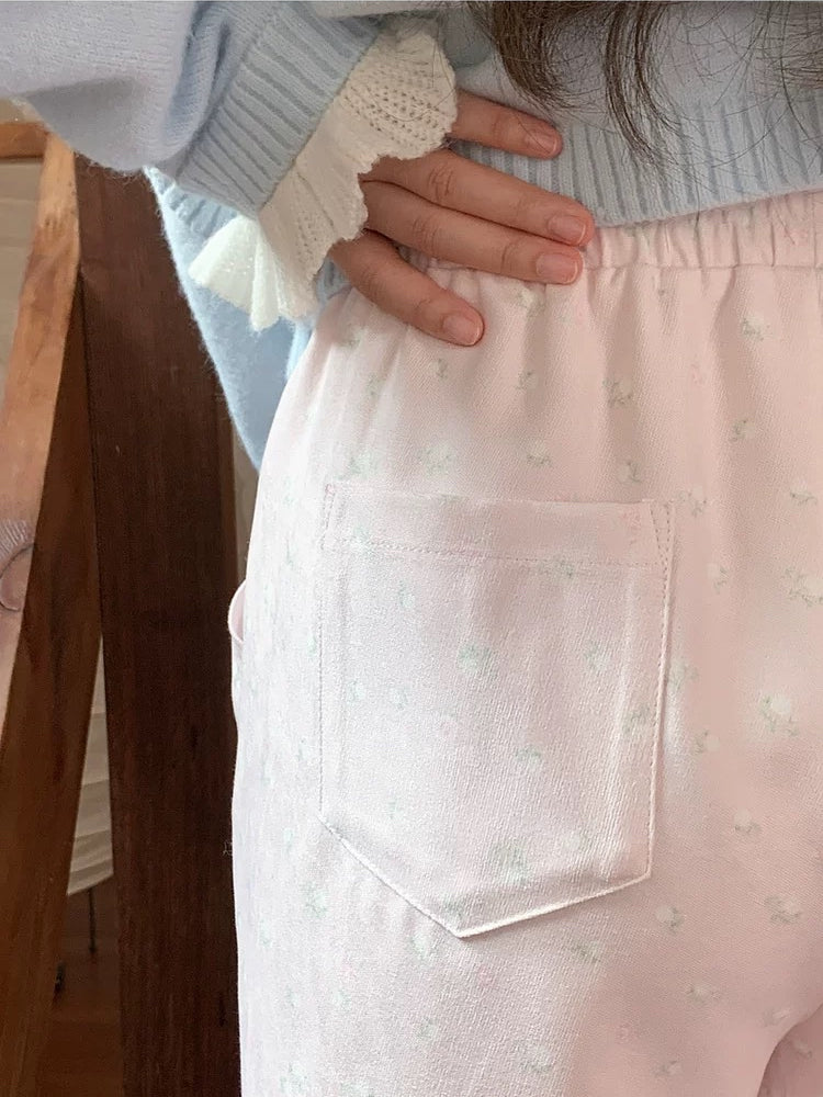 Sugar Bloom Lace Lounge Pants-Bottoms-ntbhshop