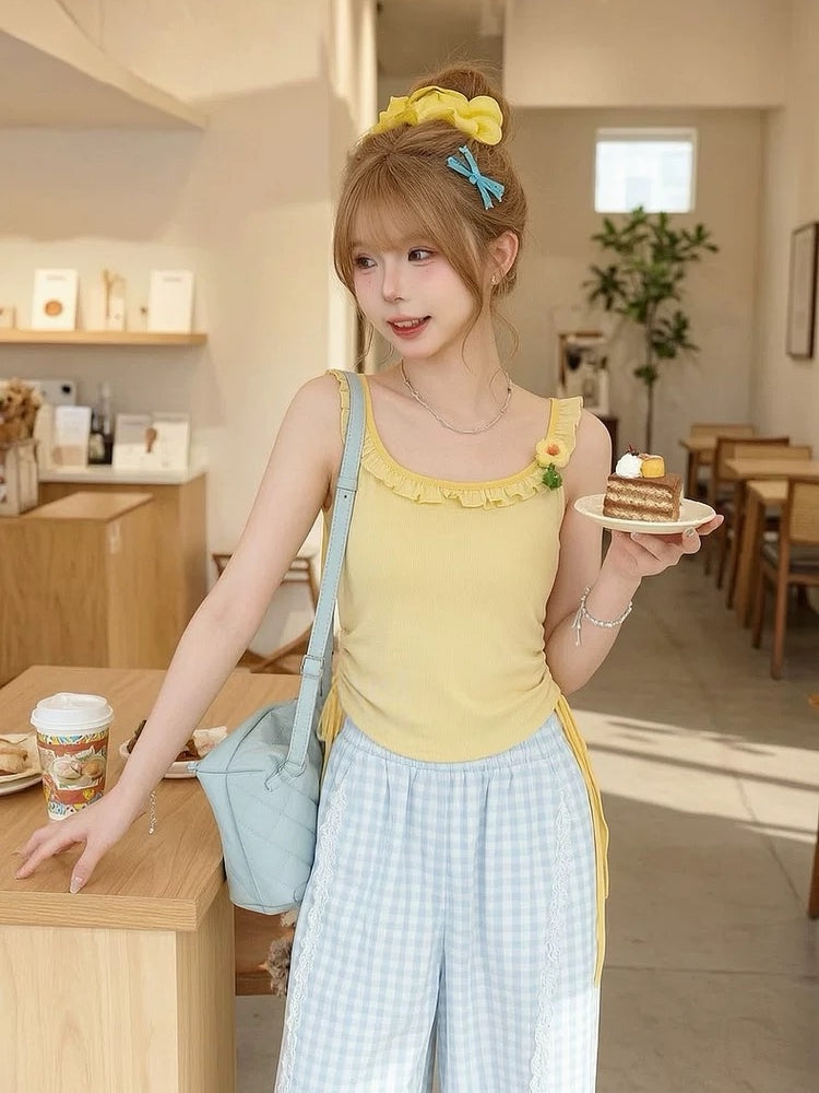 Lemon Candy Ruffle Camisole-Tops-ntbhshop