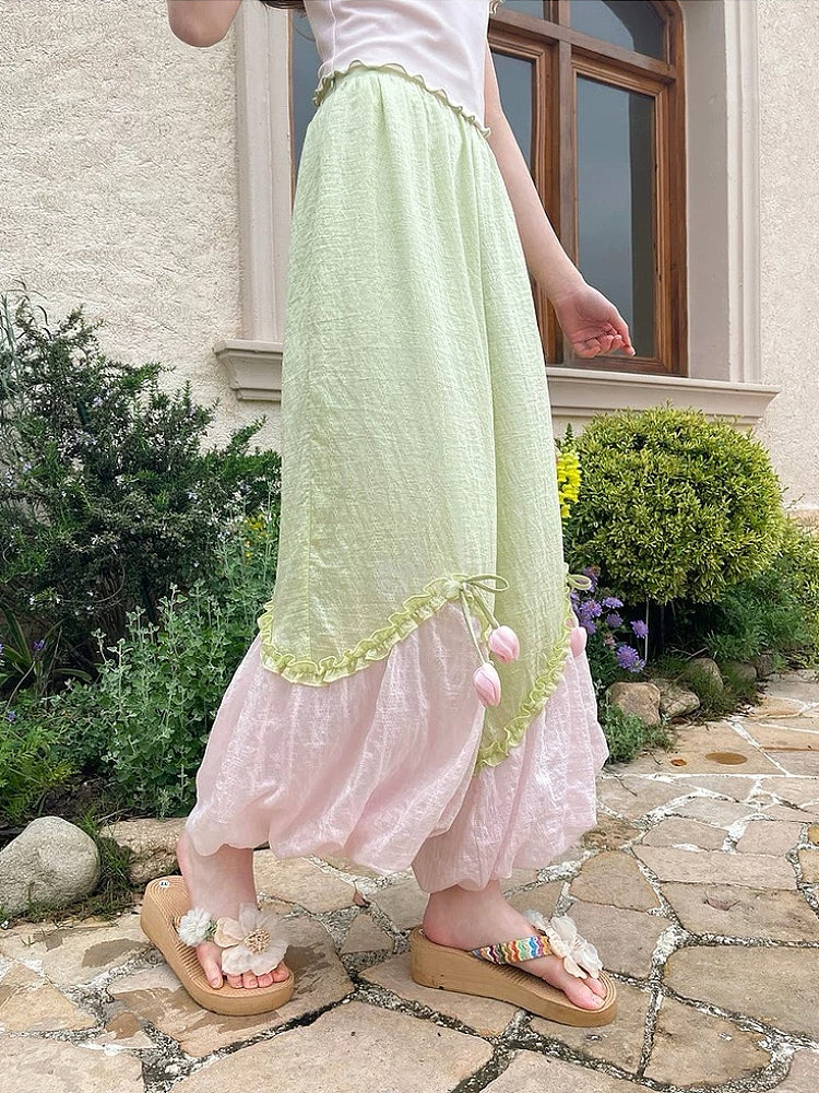 Tulip Bubble Layered Pants-Bottoms-ntbhshop