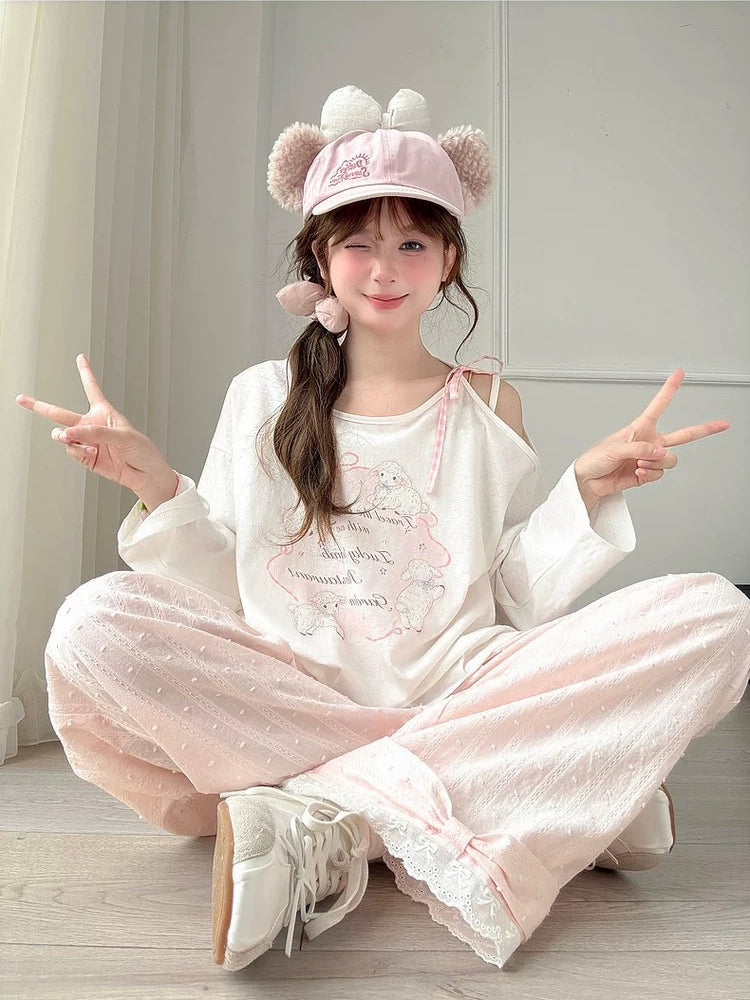 Blush Bloom Cotton Pants-Bottoms-ntbhshop