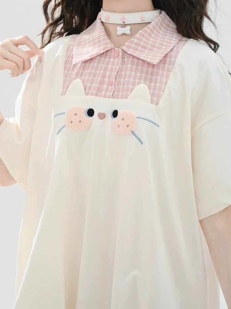 Cookie Cat Bubble Tee-Tops-ntbhshop