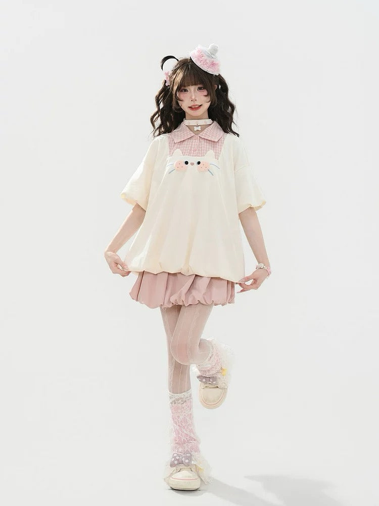 Cookie Cat Bubble Tee-Tops-ntbhshop