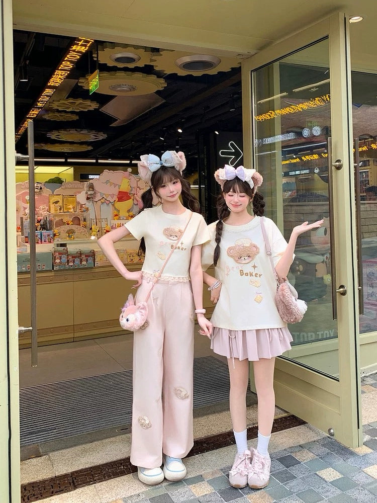 Bakery Bear Lace Tee-Tops-ntbhshop