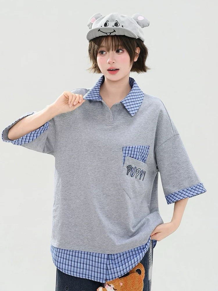 Campus Puppy Cotton Tie Tees-Tops-ntbhshop
