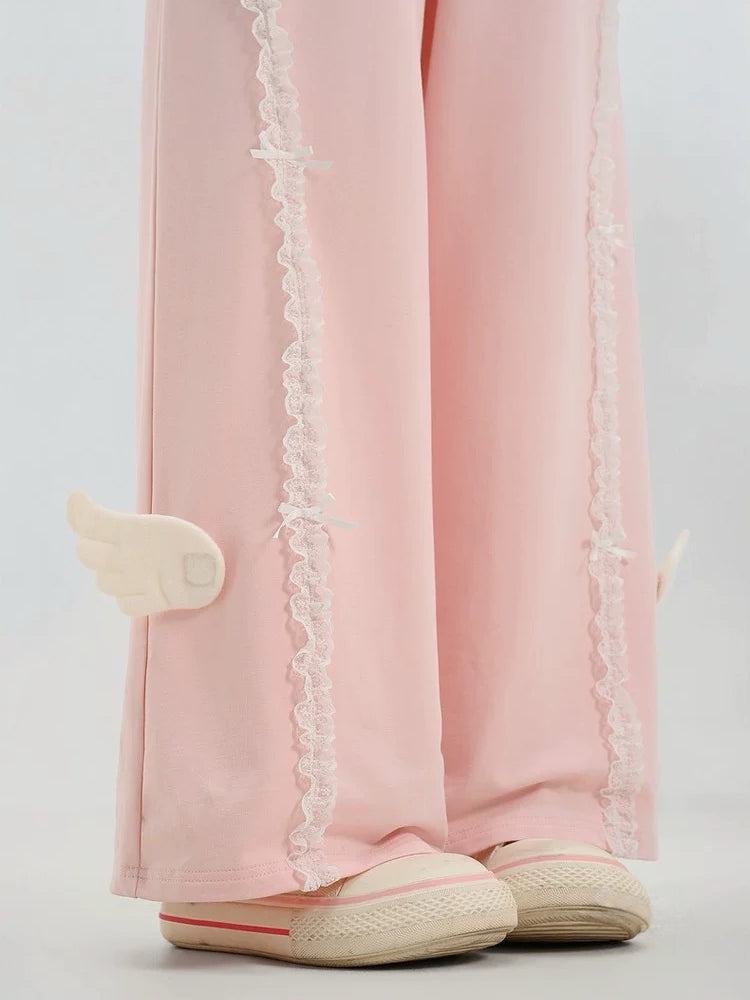 Angel Wing Lace Wide Pants-Bottoms-ntbhshop