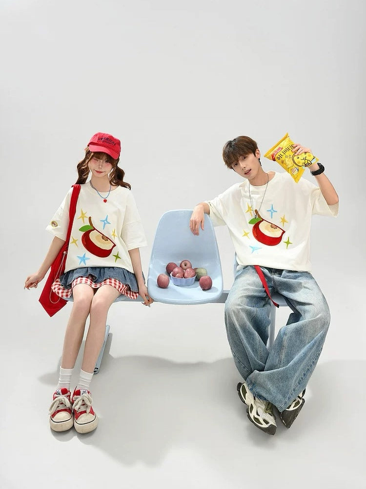 Apple Star Unisex Tees-Tops-ntbhshop