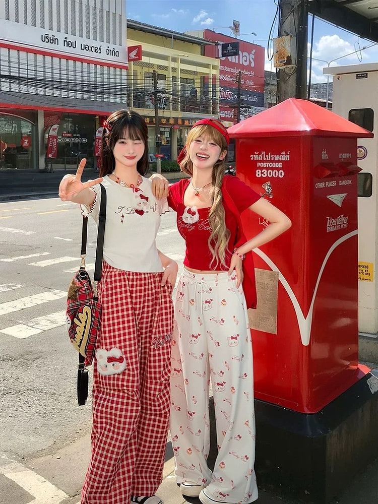 Cherry Kitty Crop Tops-Tops-ntbhshop