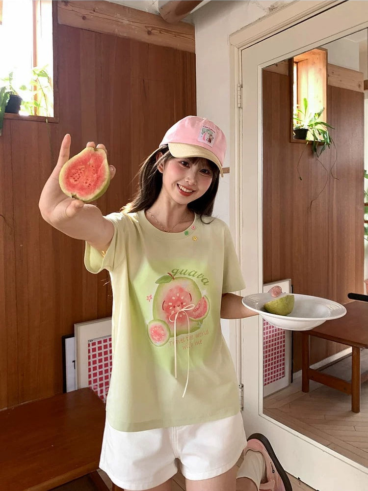Guava Glow Ribbon Tees-Tops-ntbhshop