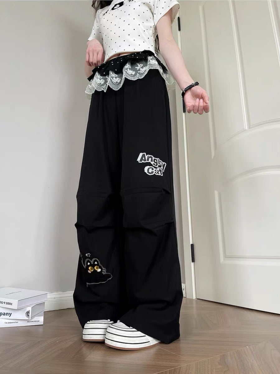 Angry Cat Draped Pants-Bottoms-ntbhshop
