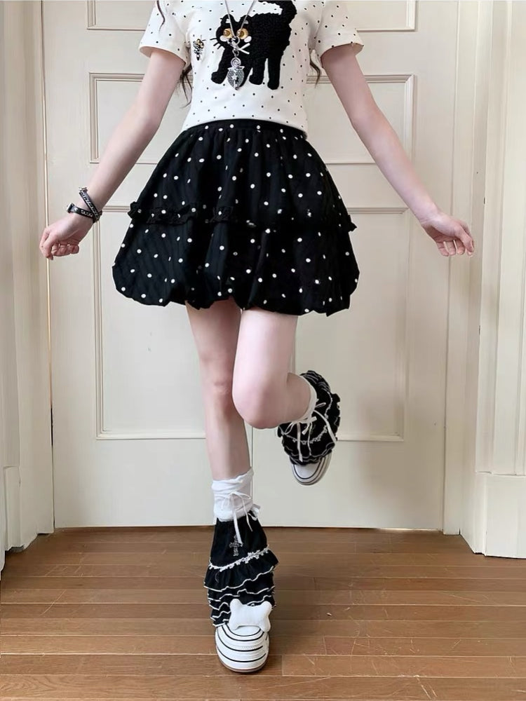 Polka Puff Bubble Skirts-Bottoms-ntbhshop