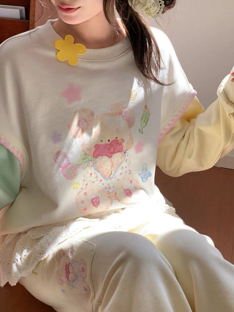 Berry Teddy Sweatshirt, Hoodie & Sweatpants-Sets-ntbhshop