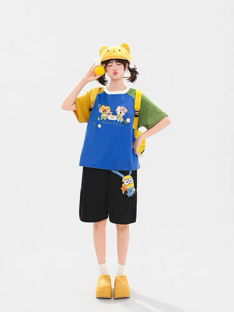 Cat Picnic Raglan Tee-Tops-ntbhshop