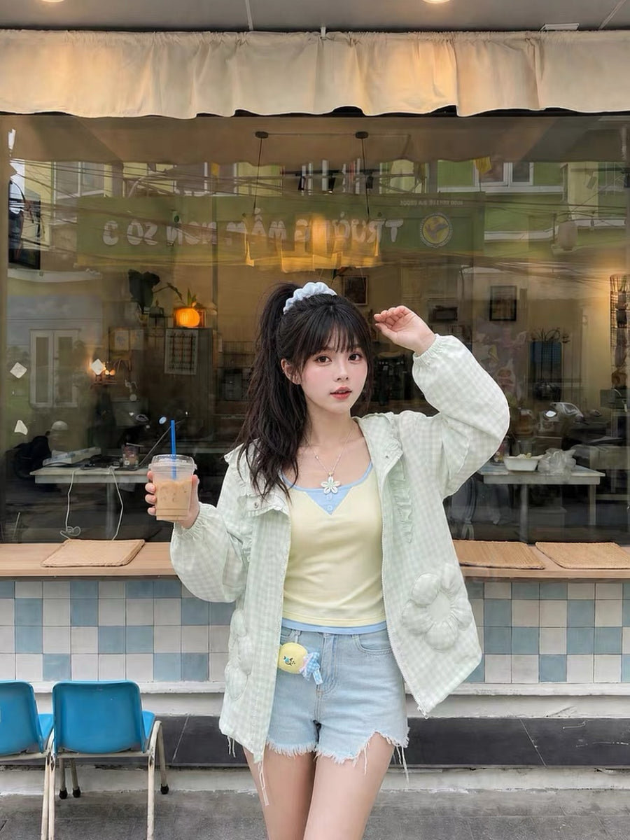 Daisy Gingham Sun Jacket-Outerwear-ntbhshop