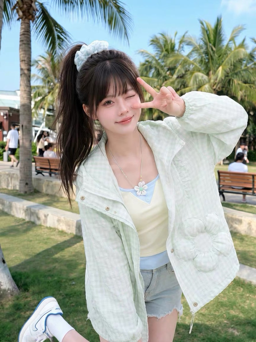 Daisy Gingham Sun Jacket-Outerwear-ntbhshop