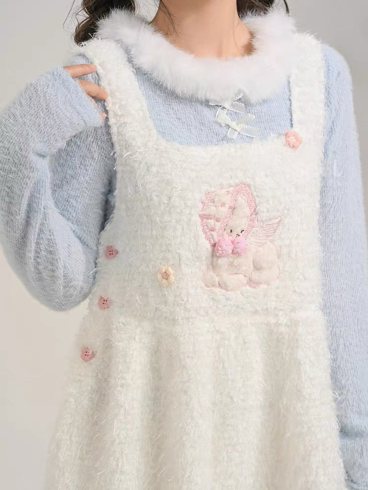 Lamb Plush Pinafore Dresses-Dresses-ntbhshop