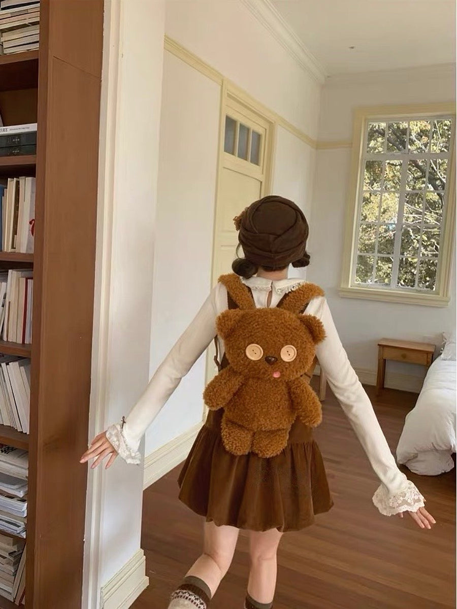 Brown Bear Corduroy Dress-Dresses-ntbhshop