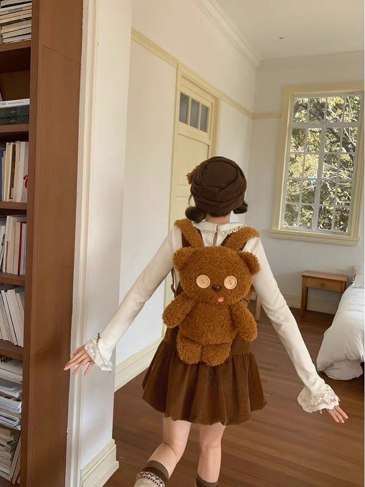 Brown Bear Corduroy Dress-Dresses-ntbhshop