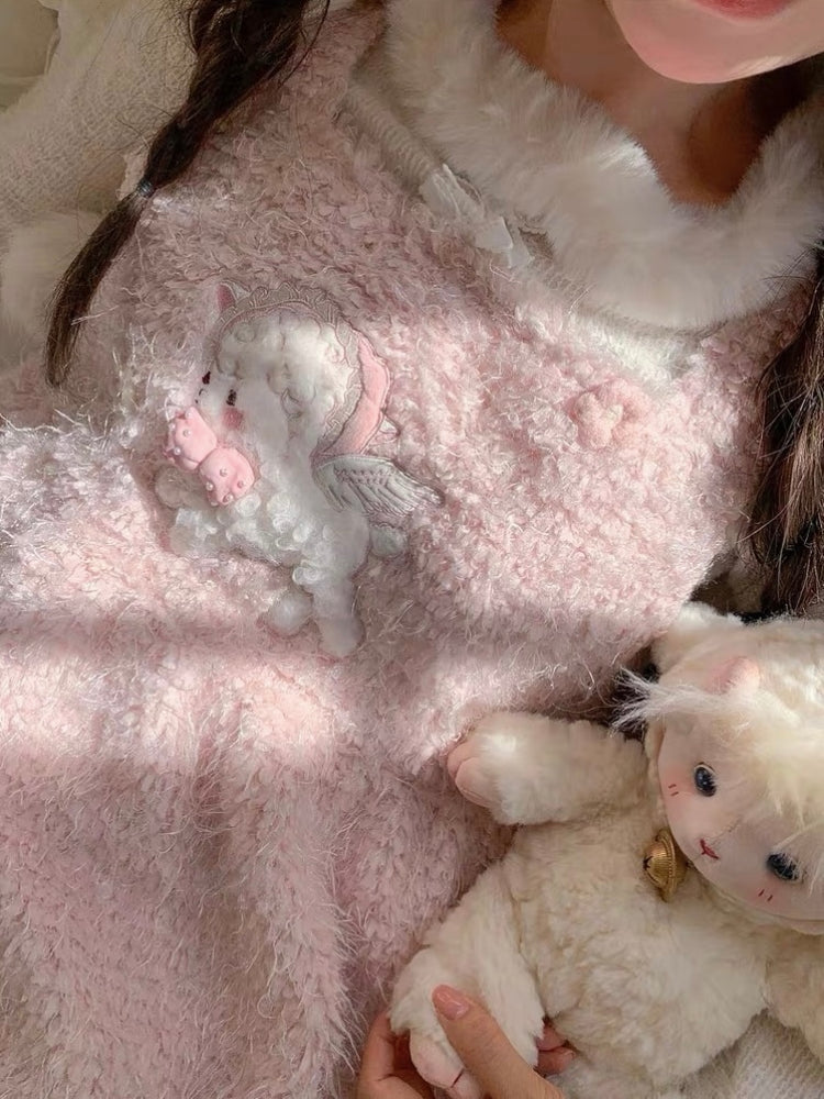Lamb Plush Pinafore Dresses-Dresses-ntbhshop