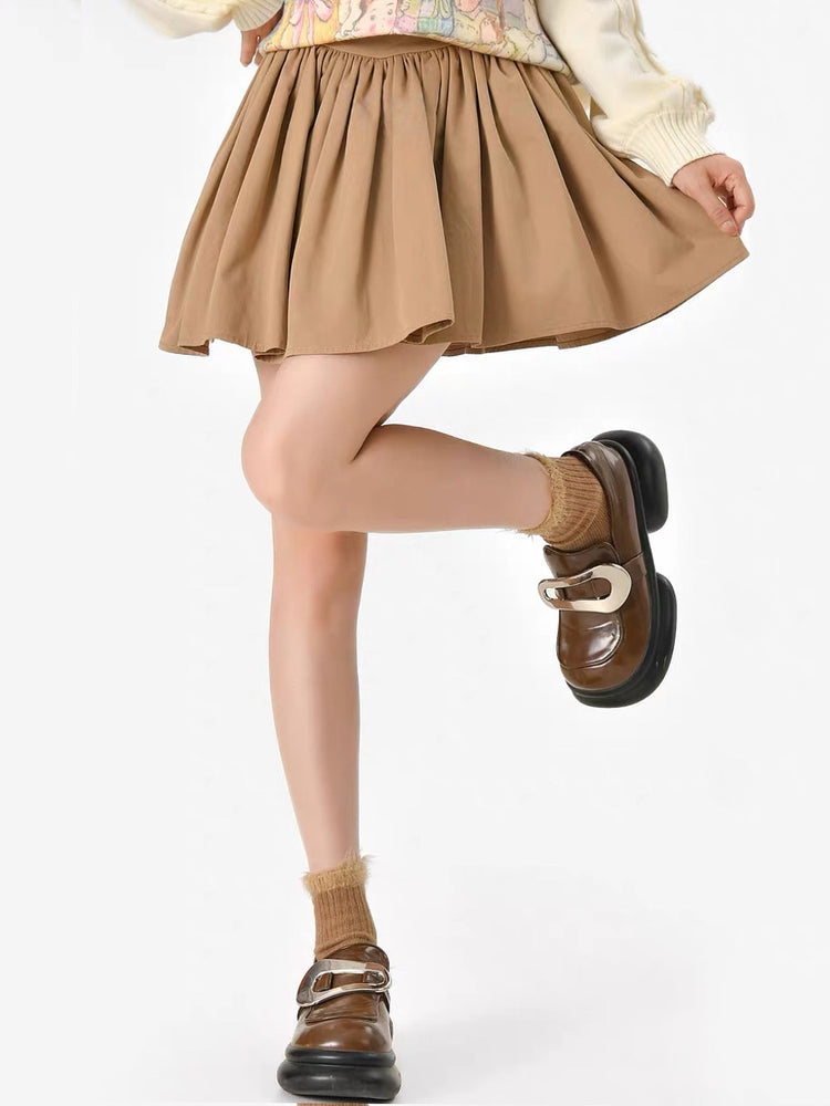 Toffee Swing Cotton Skirt-Bottoms-ntbhshop
