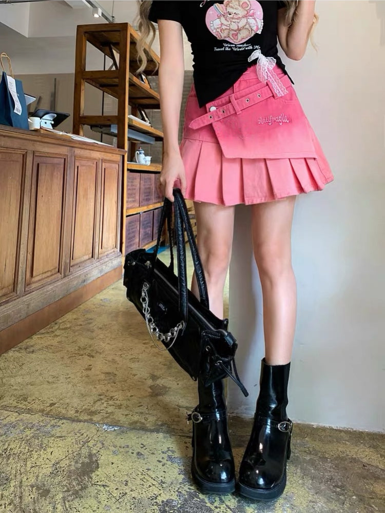 Antifragile Gradient Denim Skirt-Sets-ntbhshop