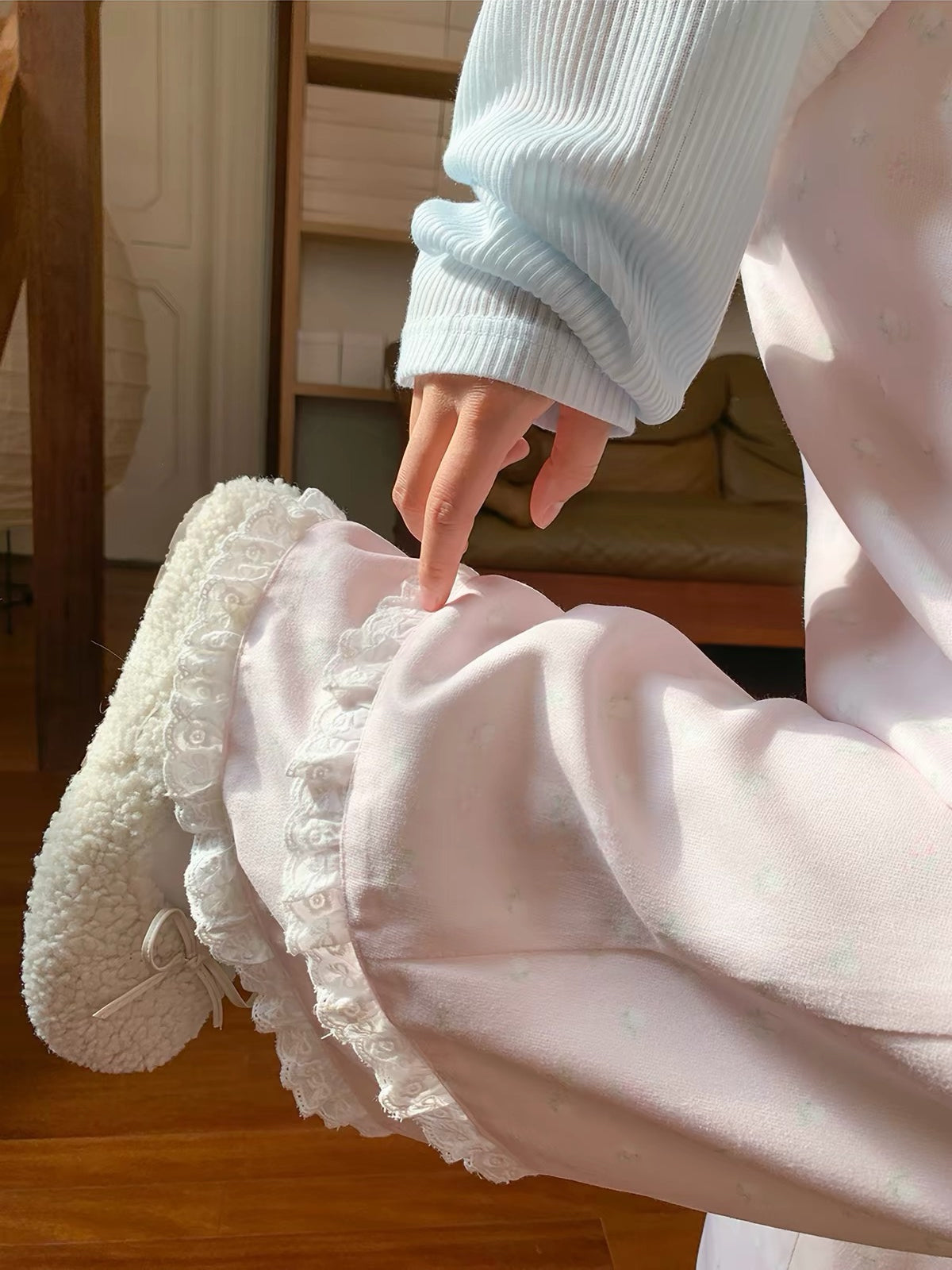 Sugar Bloom Lace Lounge Pants-Bottoms-ntbhshop