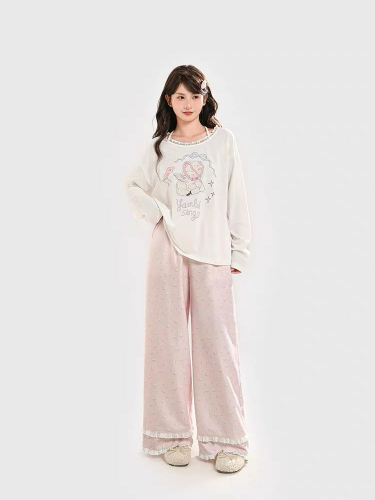 Sugar Bloom Lace Lounge Pants-Bottoms-ntbhshop