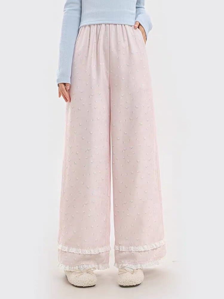 Sugar Bloom Lace Lounge Pants-Bottoms-ntbhshop