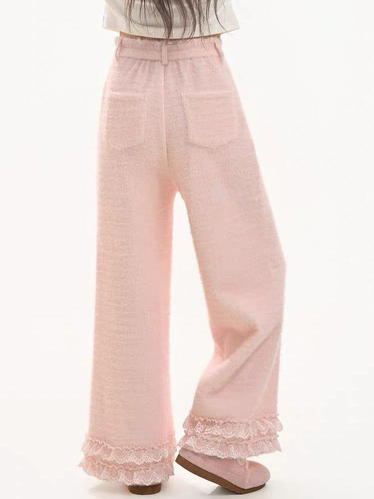 Sweet Lace Fleece Pants-Bottoms-ntbhshop